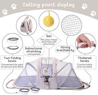 Sac à dos de voyage souple pour animaux de compagnie avec sangle extensible pour chats, petits chiens et petits animaux