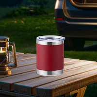Gobelet à café personnalisé en acier inoxydable avec revêtement en poudre de 10 oz, tasse de voyage à double paroi isolée avec couvercle