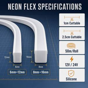Bande lumineuse LED néon, bande lumineuse néon, lumières néon, tube en silicone pour bandes flexibles 12V - Product Image 4