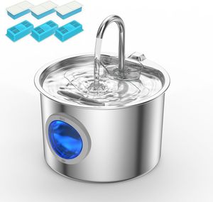 Bebedero para Gatos Inalámbrico Ultra Silencioso de 2L, Acero Inoxidable y Plástico, Filtración Automática, Circulación de Agua, Dispensador Inteligente para Mascotas - Product Image 1