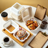 Scatola per Pasticceria di Lusso in Polpa di Bagassa con Coperchio e Base Personalizzabili, Finestra Trasparente e Design a Due Pezzi