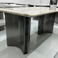 Table à manger en marbre naturel moderne de luxe, taille personnalisée, durable, écologique, mobilier de salle à manger haut de gamme pour villa, hôtel