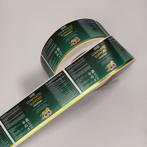 Etiqueta adhesiva personalizada impresa en rollo con relieve de lámina dorada brillante para embalaje de botellas de cosméticos de lujo. - Product Image 3
