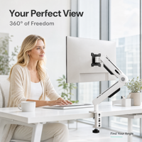 Support d'écran ergonomique à fixation sur bureau, bras articulé à ressort mécanique, pour moniteurs de 17 à 32 pouces, fixation par pince en C, VESA, rotation à 360°, sans outil