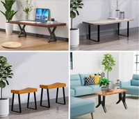 Pieds de table en fer forgé style industriel bronze de 28 pouces pour restaurants, bureaux et tables de pique-nique – Fabricants de bases de tables