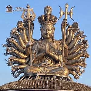 Escultura de Buda de las <span class=keywords><strong>Mil</strong></span> Manos de Bronce TREVI, Estatua Budista Tradicional Antigua Personalizada de Gran Tamaño para Decoración de Templos - Product Image 6