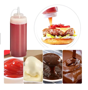 Juego de 4 Botellas de Plástico para Condimentos de 8/12/16/24 oz con Tapas para Salsas, Ketchup, BBQ, Pintura, Aceite de Oliva - Product Image 4