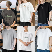 Kaos Pria Ukuran Besar Model Crop Boxy Oversize dengan Logo Custom Berkualitas Tinggi dan Desain Drop Shoulder, Mixed Emotion Camiseta
