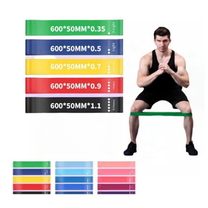 Nhà Phòng tập thể dục tập thể dục thân thiện với môi Yoga <span class=keywords><strong>Latex</strong></span> kháng ban nhạc 5PC thiết lập hip Mini ban nhạc đào tạo vòng chân kéo dài tập thể dục - Product Image 2