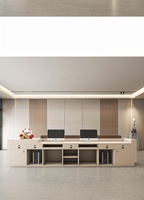 Bureau de réception commercial moderne en bois massif, écologique et durable, pour salon de beauté, magasin de vêtements, salle de danse