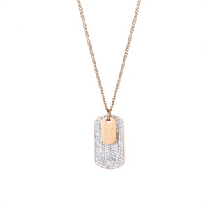 Collar de Acero Inoxidable con Dije de Amuleto de la Suerte, Joyería de Oro que no se Deslustra, con Diamantes de Imitación y Estilo Bling Bling - Product Image 3