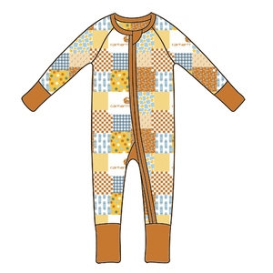 Romper Bayi Lengan Panjang Piyama Anak Jumpsuit Resleting Baju Bayi Bahan Bambu - Product Image 1