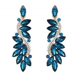 เครื่องประดับอินเทรนด์คริสตัลโบฮีเมียนสำหรับผู้หญิงงานแต่งงานเจ้าสาวประดับพลอยเทียมหลายอันต่างหูห้อยยาว - Product Image 5