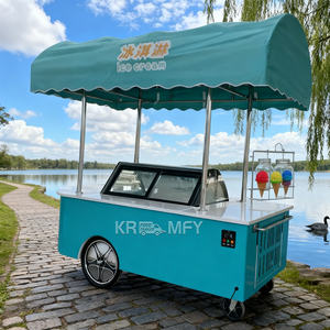 Vitrine Réfrigérée Mobile pour Crèmes Glacées, Chariot Remorquable pour Food Truck, Véhicule de Restauration Rapide en Métal Résistant à la Rouille pour Vente Ambulante en Extérieur - Product Image 5