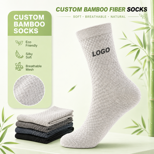 Chaussettes d'été en bambou pour hommes, respirantes, absorbant la transpiration, noires, style business décontracté, vente chaude, logo personnalisé disponible - Product Image 1