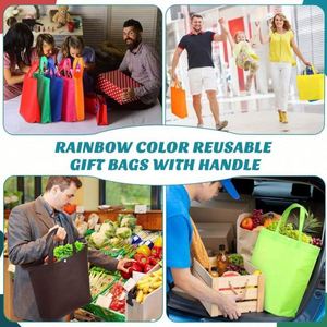 <b>Folding</b> Shopping Bags Customized logo Wholesale Reusable Non-woven Fabric Food Bags Handbag Gift Bag - Product Image 5