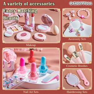 Colorazioni Make <span class=keywords><strong>up</strong></span> Kit giocattolo vero Set trucco lavabile bambino principessa vestire finti gioco di ruolo di bellezza compleanno ragazze gioco regalo - Product Image 4
