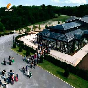 MILY Grand château français Lieu de mariage Gazebo extérieur en fer forgé Serres élégantes Orangeries - Product Image 1