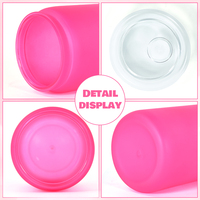 Gobelets en plastique de 16 oz, durables et faciles à nettoyer, de couleur néon, matériaux de qualité supérieure, verres à bière, gobelets à boisson, 50 pièces/boîte
