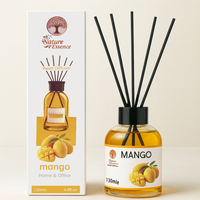 Diffuseur en verre élégant et luxueux de 130 ml, diffuseur d'huile de rotin, aromathérapie, parfum d'ambiance longue durée sans sulfate, coffret cadeau