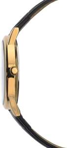 세콘다 남성용 클래식 37mm 쿼츠 패션 시계 스테인레스 스틸 케이스 날짜 창 가죽 스트랩 - Product Image 3