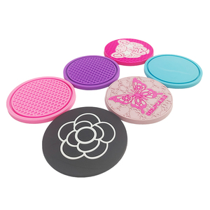 Customizable Round PVC Silicone Coaster Non Slip Heat Resistant <b>Cup</b> <b>Mat</b> Drink Pad with Custom Brand Logo - Product Image 4