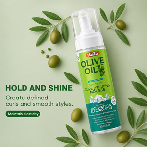 Olive Oil Moisturizing Curl Defining Mousse Hair Styling Setting Wrap <b>Foam</b> Strong Hold Curly Hair - Product Image 4