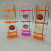 Minuteur à mouvement liquide à gouttes d'huile flottantes à 3 couches, jouet sensoriel à bulles, sablier de basketball, ornement de bureau, décoration maison et bureau