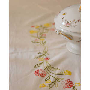 Mantel Rectangular de Lino Mezclado Reana con Bordado Floral Colorido, Sin Arrugas, 12 Servilletas para Hoteles y Banquetes de Boda - Product Image 2