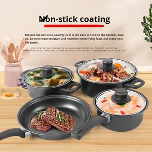 Juego de Utensilios de Cocina Antiadherentes de 13 Piezas, Estilo Moderno, Más Vendido, Incluye Olla <span class=keywords><strong>para</strong></span> Sopa, Olla <span class=keywords><strong>para</strong></span> Leche, Sartén y Tapa de Vidrio - Product Image 2