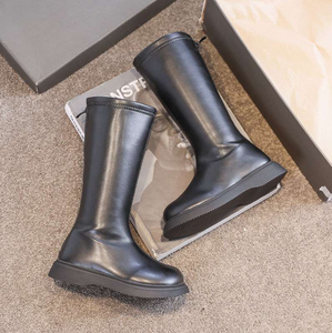 Bottes uniques en cuir PU à fermeture éclair pour filles, collection automne, vente en gros - Product Image 6