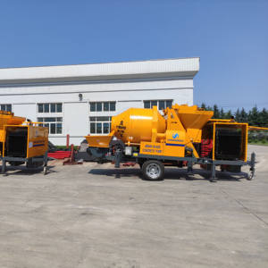 พ่วงหลังปั๊มผสมคอนกรีตพร้อมเครื่องยนต์ดีเซลที่มีชื่อเสียงหรือมอเตอร์ไฟฟ้าฟรีท่อส่งยาว100เมตร - Product Image 5