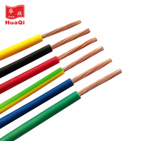 Câbles électriques HuaQi BVR en cuivre flexible PVC 4 mm pour le câblage de bâtiments résidentiels, conducteur en cuivre pur, câble de ligne électrique