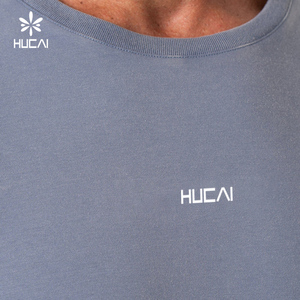 Maglietta Oversize da Uomo per Palestra, Casual e Sportiva, in Cotone Pesante (93% Cotone, 7% Spandex) - Personalizzabile ODM HUCAI - Product Image 3