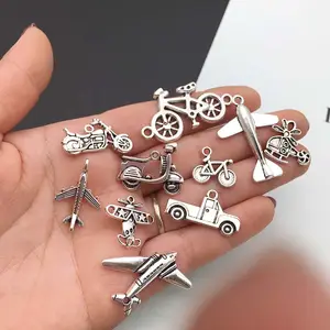 Groothandel Zilveren Vliegtuig Boot Auto Hanger Sleutelhanger Ketting Diy Armband Accessoires Handgemaakte Sieraden Bevindingen Maken Kit