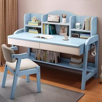 Ensemble Chaise et Bureau d'Étude Moderne pour Enfants, Hauteur Réglable, Étagère en Bois Massif, Mobilier Scolaire et Domestique pour École Primaire