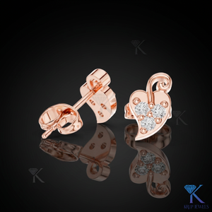 Lab Grown Diamond Abstract Leaf Scroll Luxury Stud <b>Earrings</b> 18K <b>Solid</b> Gold 3 Stone Cluster Fine Women Jewelry Wedding Party - Product Image 3