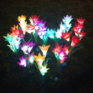 Lampes solaires HDH en forme de lys, étanches, à LED, pour jardin, pelouse, patio, allée, décoration - Product Image 2