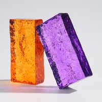 Blocs de verre massif JYG, multicolores, à motif double glace, pour cloisons en verre