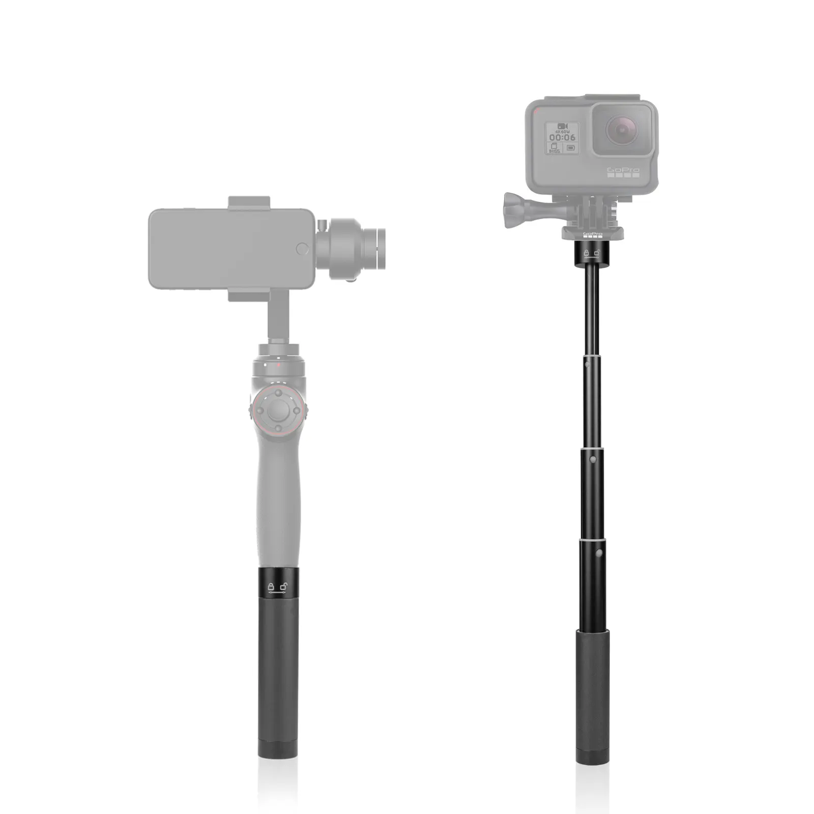 Bizen YC541 Monopod Telescopic Stick 42cm Extension Pole Action Sports Camera Accessories Selfie Stick for Gopro
