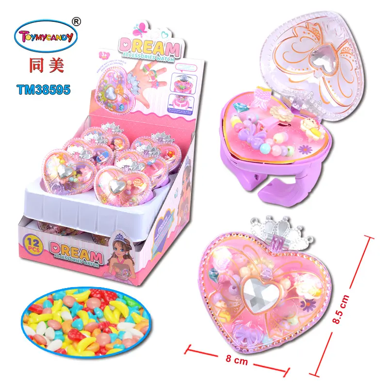 Hot selling plastic girl's accessories toys watch toy with accessories toy with candy
