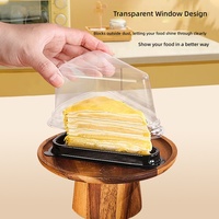 Boîte d'emballage pour gâteau en tranches en stock, transparente, triangulaire, pour mille-feuille et mousse, qualité alimentaire