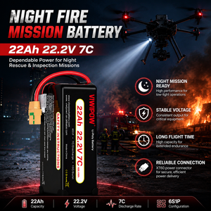 Batterie de drone 22AH 22.2V 7C pour drone de lutte contre les incendies, rechargeable, haute énergie, 280wh/kg, technologie lithium-ion - Product Image 3