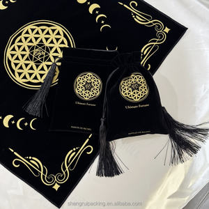 Tapete de Tarot de terciopelo negro clásico para <span class=keywords><strong>lectura</strong></span> de cartas, brujería y bolsa de almacenamiento de terciopelo para cartas de Tarot, <span class=keywords><strong>runas</strong></span>, juegos de dados - Product Image 6