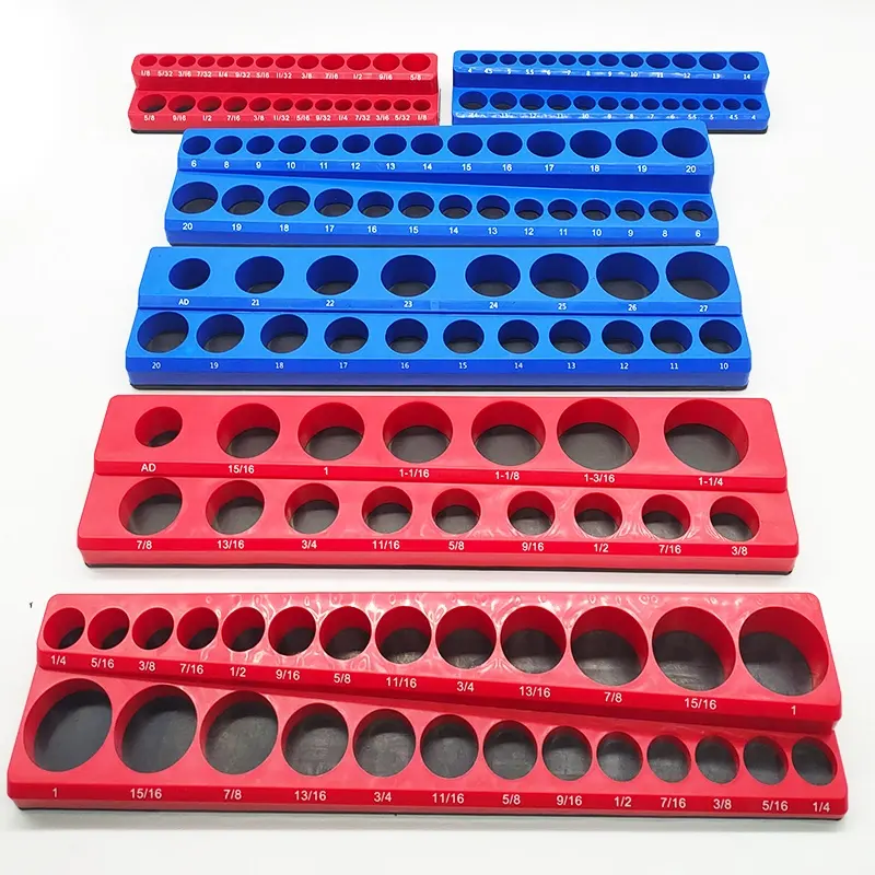 6er Pack Set Metric und SAE Magnetic Socket Tray Set, Magnetic Socket Organizer, 1/4, 3/8, 1/2 Zoll Drive Socket Organizer