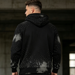Vente en gros de sweats à capuche zippés personnalisés pour hommes, imprimés, effet vintage, coupe oversize, style streetwear - Product Image 3