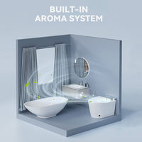 Anneau de siège élargi en forme de U Affichage LED HD bicolore Intelligent Indoro Salle de bain Monté au sol Toilette intelligente une pièce