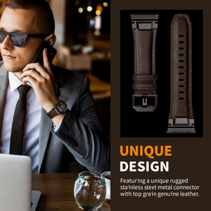 Correa de Cuero Genuino <span class=keywords><strong>Ultra</strong></span> Resistente y Duradera para Hombre, Compatible con <span class=keywords><strong>Apple</strong></span> <span class=keywords><strong>Watch</strong></span> 42/44/45/46/49 mm, Dropshipping Business Luxury Suitisbest - Product Image 3