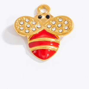 Colgantes de Moda, Dijes de Mariposa y Abeja con Pedrería, Acero Inoxidable, Joyería Unisex, Accesorios, Regalo, Set de Colgantes DIY - Product Image 4