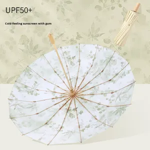Parapluie pliant double 16 baleines, grande taille 70%, en plastique coloré, à commande manuelle, protection solaire et pluie - Product Image 1